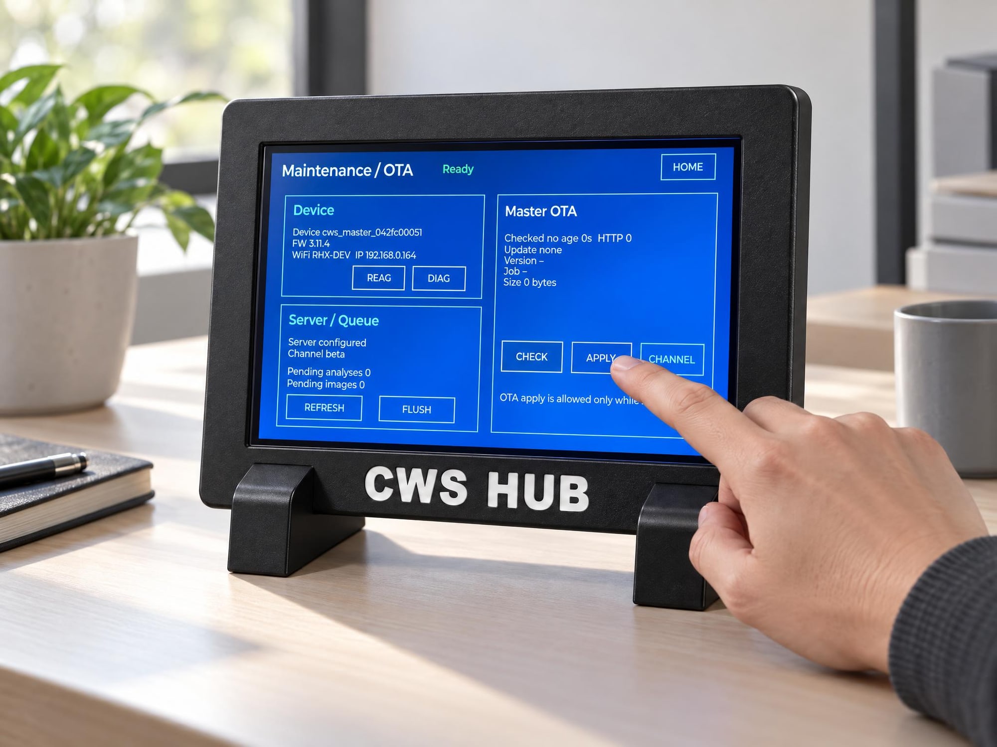 CWS HUB 사용 장면